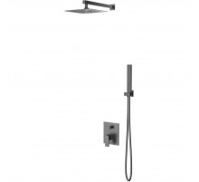 Душевой комплект Vincea Dice VSFW-2DS1GM 245 мм, со смесителем, вороненая сталь
