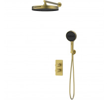 Душевой комплект Vincea Domus VSFW-5DM0BG 300 мм, со смесителем, золотой матовый