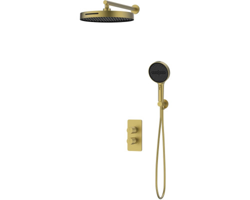 Душевой комплект Vincea Domus VSFW-5DM0BG 300 мм, со смесителем, золотой матовый