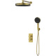 Душевой комплект Vincea Domus VSFW-5DM0BG 300 мм, со смесителем, золотой матовый