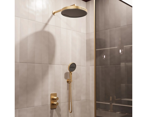 Душевой комплект Vincea Domus VSFW-5DM0BG 300 мм, со смесителем, золотой матовый