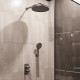 Душевой комплект Vincea Domus VSFW-5DM0GM 300 мм, со смесителем, вороненая сталь