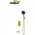 Душевой комплект Vincea Domus VSFW-5DM1BG 300 мм, со смесителем, золотой матовый Душевой комплект Vincea Domus VSFW-5DM1BG 300 мм, со смесителем, золотой матовый