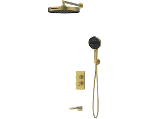 Душевой комплект Vincea Domus VSFW-5DM1BG 300 мм, со смесителем, золотой матовый