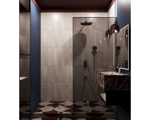 Душевой комплект Vincea Domus VSFW-5DM1GM 300 мм, со смесителем, вороненая сталь