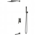 Душевой комплект Vincea Puro VSFW-5P1GM 248 мм, со смесителем, вороненая сталь