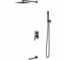 Душевой комплект Vincea Puro VSFW-5P1GM 248 мм, со смесителем, вороненая сталь