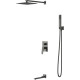 Душевой комплект Vincea Puro VSFW-5P1GM 248 мм, со смесителем, вороненая сталь