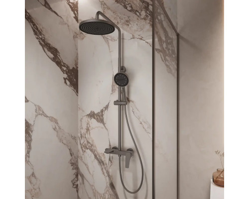 Душевая система Vincea Puro VSFS-5P1GM 250 мм, со смесителем, вороненая сталь