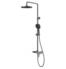 Душевая система Vincea Puro VSFS-5P1GM 250 мм, со смесителем, вороненая сталь