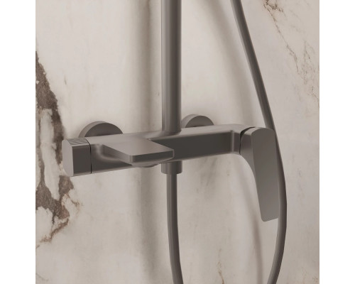 Душевая система Vincea Puro VSFS-5P1GM 250 мм, со смесителем, вороненая сталь