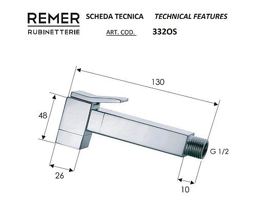 Заказать Гигиенический душ Remer SQ 332OSDO в магазине сантехники Santeh-Crystal.ru