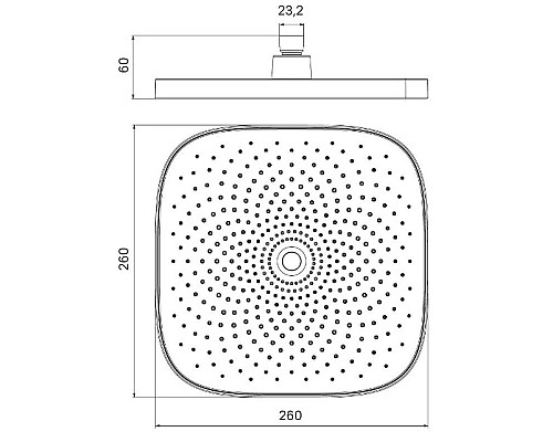 Купить Верхний душ 260 мм IDDIS SpaHome SPA26BSi64 в магазине сантехники Santeh-Crystal.ru