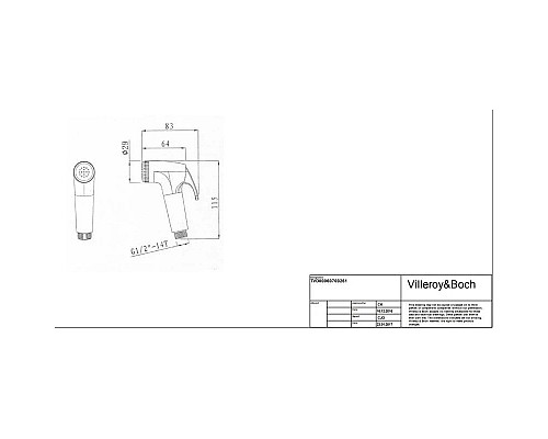 Купить Гигиенический душ Villeroy & Boch Universal TVD00060700261 в магазине сантехники Santeh-Crystal.ru