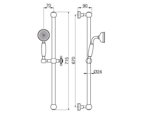 Купить Душевой гарнитур бронза Cezares Olimp OLIMP-SD-02 в магазине сантехники Santeh-Crystal.ru