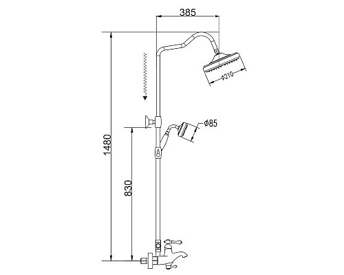 Купить Душевая система 210 мм Rose R0136Q в магазине сантехники Santeh-Crystal.ru