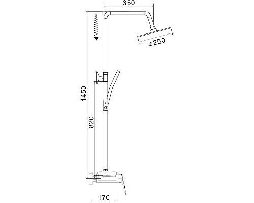 Купить Душевая система 250 мм Rose R1136H в магазине сантехники Santeh-Crystal.ru