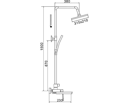 Купить Душевая система 315х210 мм Rose R1836 в магазине сантехники Santeh-Crystal.ru