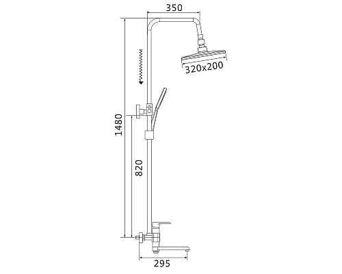 Купить Душевая система 320х200 мм Rose R2136F в магазине сантехники Santeh-Crystal.ru