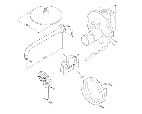 Купить Душевой комплект 220 мм Am.Pm X-Joy FP85A1RH20 в магазине сантехники Santeh-Crystal.ru