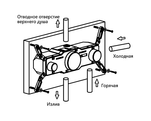 Купить Душевой комплект 247 мм Vincea Inspire VSFW-432TI1CH в магазине сантехники Santeh-Crystal.ru