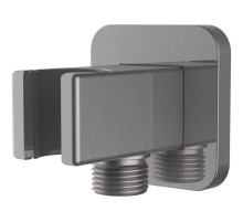 Подключение для душевого шланга с держателем Vincea VSC-32GM вороненая сталь