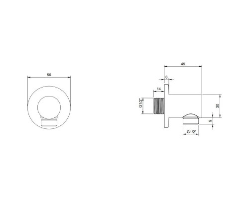 Заказать Подключение для душевого шланга Villeroy & Boch Universal TVC000456000K5 в магазине сантехники Santeh-Crystal.ru