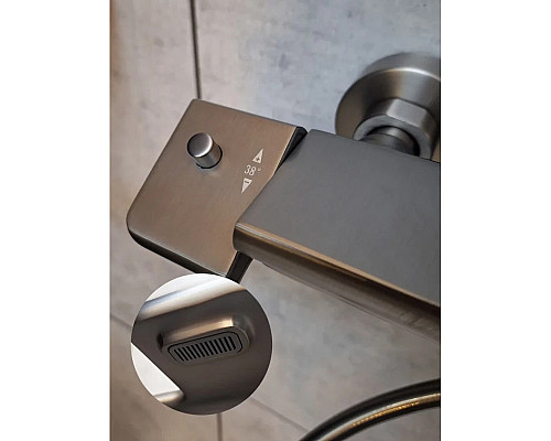 Душевая система AltroBagno Lamberto AltroBagnoLamberto030426GrMt 290x190 мм, с термостатом, оружейная сталь