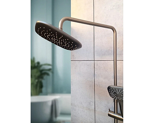 Душевая система AltroBagno Lamberto AltroBagnoLamberto030426GrMt 290x190 мм, с термостатом, оружейная сталь