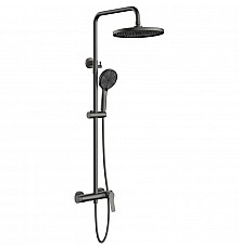 Душевая система Vincea Arco VSFS-4AR1GM 225 мм, со смесителем, вороненая сталь