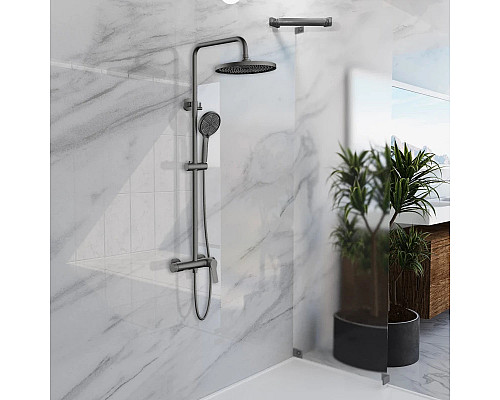 Душевая система Vincea Arco VSFS-4AR1GM 225 мм, со смесителем, вороненая сталь Душевая система Vincea Arco VSFS-4AR1GM 225 мм, со смесителем, вороненая сталь