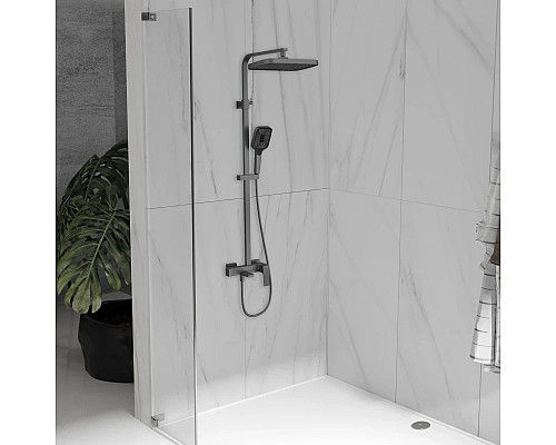 Душевая система Vincea Cube VSFS-4C12GM 315x210 мм, со смесителем, вороненая сталь