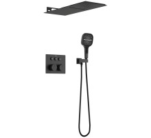 Душевой комплект Vincea VSFW-401TMB 250 мм, с термостатом, черный матовый