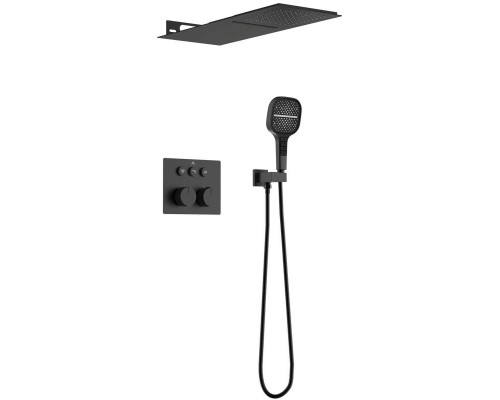 Душевой комплект Vincea VSFW-401TMB 250 мм, с термостатом, черный матовый