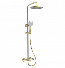 Душевая система Vincea Rondo VSFS-1R1BG 228 мм, со смесителем, золотой матовый