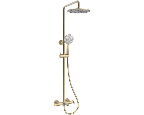 Душевая система Vincea Rondo VSFS-1R1BG 228 мм, со смесителем, золотой матовый