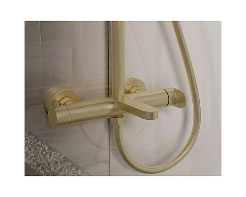 Душевая система Vincea Rondo VSFS-1R1BG 228 мм, со смесителем, золотой матовый