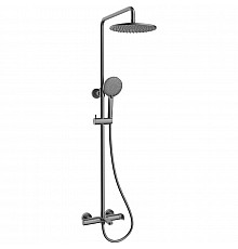 Душевая система Vincea Rondo VSFS-1R1GM 228 мм, со смесителем, вороненая сталь