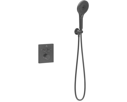 Душевой комплект Vincea Inspire VSFW-3I21MT5GM 250 мм, с термостатом, вороненая сталь