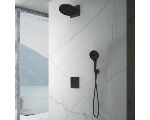 Душевой комплект Vincea Inspire VSFW-3I21MT5MB 250 мм, с термостатом, черный матовый