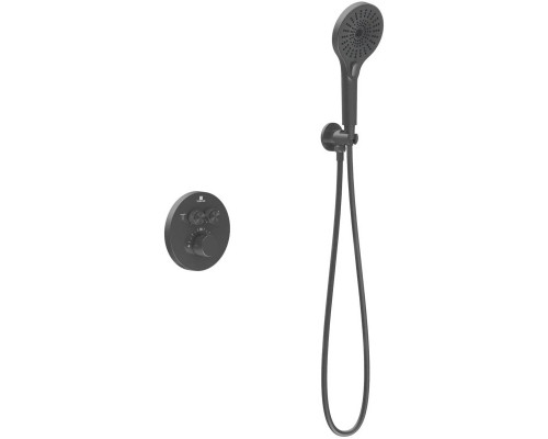 Душевой комплект Vincea Inspire VSFW-3I22MT5GM 250 мм, с термостатом, вороненая сталь