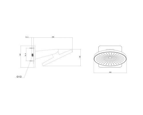 Душевой комплект Vincea Inspire VSFW-3I22MT5GM 250 мм, с термостатом, вороненая сталь