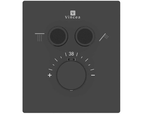 Душевой комплект Vincea Inspire VSFW-3I21MT3MB 300 мм, с термостатом, черный матовый