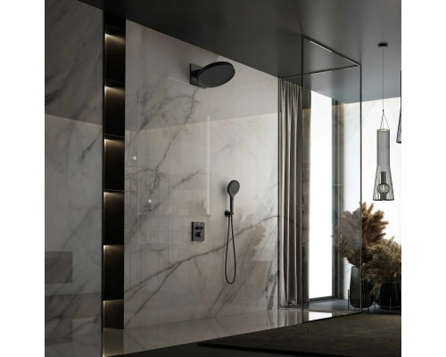 Душевой комплект Vincea Inspire VSFW-3I21MT3MB 300 мм, с термостатом, черный матовый