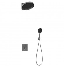 Душевой комплект Vincea Inspire VSFW-3I21MT3GM 300 мм, с термостатом, вороненая сталь