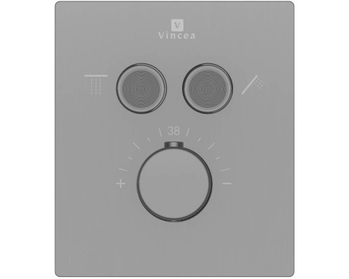 Душевой комплект Vincea Inspire VSFW-3I21MT3GM 300 мм, с термостатом, вороненая сталь