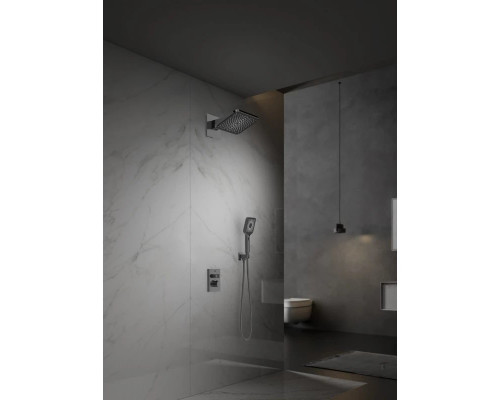 Душевой комплект Vincea Inspire VSFW-3I21MT4GM 320x200 мм, с термостатом, вороненая сталь