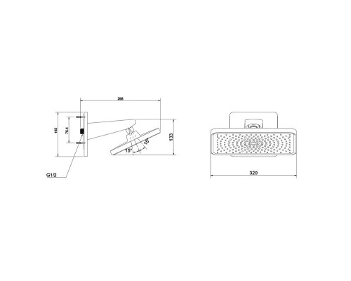 Душевой комплект Vincea Inspire VSFW-3I21MT4GM 320x200 мм, с термостатом, вороненая сталь
