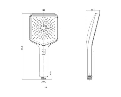 Душевой комплект Vincea Inspire VSFW-3I21MT4GM 320x200 мм, с термостатом, вороненая сталь