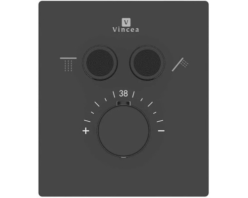 Душевой комплект Vincea Inspire VSFW-3I21MT2MB 300 мм, с термостатом, черный матовый